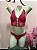 Conjunto Lingerie Cropped em Renda e Calcinha Fio Pink - Imagem 1
