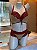Conjunto Lingerie Diamante Vermelho com Bege - Imagem 1