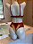 Conjunto Lingerie Diamante Vermelho com Bege - Imagem 4
