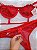 Conjunto Lingerie em Renda Desejo Sensual Meia Taça com Aro Vermelho - Imagem 3