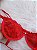 Conjunto Lingerie em Renda Desejo Sensual Meia Taça com Aro Vermelho - Imagem 5
