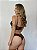 Conjunto Lingerie Expresso Marrom Cropped em Renda Sensual sem Bojo com Aro Calcinha Fio Duplo em renda Sexy - Imagem 4