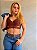 Conjunto Lingerie Expresso Marrom Cropped em Renda Sensual sem Bojo com Aro Calcinha Fio Duplo em renda Sexy - Imagem 9