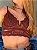 Conjunto Lingerie Expresso Marrom Cropped em Renda Sensual sem Bojo com Aro Calcinha Fio Duplo em renda Sexy - Imagem 18