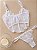 Conjunto Lingerie Chantilly Sensual Corselet Transparente em Renda e Tule Branco sem Bojo e com Aro Sexy - Imagem 6