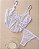 Conjunto Lingerie Chantilly Sensual Corselet Transparente em Renda e Tule Branco sem Bojo e com Aro Sexy - Imagem 4