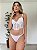 Conjunto Lingerie Chantilly Sensual Corselet Transparente em Renda e Tule Branco sem Bojo e com Aro Sexy - Imagem 1