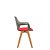 Cadeira Vésper 4 Pés em Madeira Concha em Termoplástico Basalto com Estofado - Imagem 6