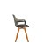 Cadeira Vésper 4 Pés em Madeira Concha em Termoplástico Basalto com Estofado - Imagem 2