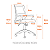 Cadeira Tokyo com Relax Braços Fixos Encosto em Tela Assento Estofado em Tecido Preto - Imagem 5