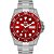 Relógio Orient Masculino Automático Submariner Aço Mostrador Vermelho NH3SS009 W1SX Original - Imagem 3