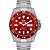 Relógio Orient Masculino Automático Submariner Aço Mostrador Vermelho NH3SS009 W1SX Original - Imagem 5