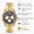 Relógio Orient Feminino Dourado Multifunção Fundo Grafite Cristais FTSSM064 G3KX Original - Imagem 8