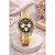 Relógio Orient Feminino Dourado Multifunção Fundo Grafite Cristais FTSSM064 G3KX Original - Imagem 6