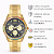 Relógio Orient Feminino Dourado Multifunção Fundo Grafite Cristais FTSSM064 G3KX Original - Imagem 4