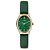 Relógio Euro Feminino Analógico Prata Caixa Oval Pulseira Em Couro Verde EU2035ZBX/3V - Imagem 1