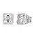 Brinco Quadrado Cravejado 5x5mm Moissanite Prata 925 - Imagem 1