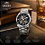 Relógio Orient Masculino Analógico Automático Skeleton Aço Prata Fundo Azul 42mm NH7SS006 D1SX - Imagem 5