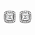 Brinco Quadrado Cravejado 5x5mm Moissanite Prata 925 com Ródio - Imagem 4