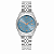 Relógio Orient Feminino Analógico Eternal Aço Prata Fundo Azul Sky Blue Calendário FBSS1206 A2SX - Imagem 1