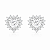 Brinco Coração Cravejado 6x6mm Moissanite Prata 925 com Ródio - Imagem 1