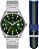 Relógio Orient Masculino Analógico Clássico Aço Prata Mostrador Verde MBSS1453E2SX Duas Pulseiras - Imagem 1