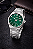 Relógio Orient Prx Masculino Prata Fundo Verde Clássico Aço MBSS1493 E1SX Original - Imagem 3