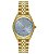 Relógio Orient Feminino Analógico Clássico Dourado Fundo Azul Claro Calendário FGSS1263 A2KX - Imagem 1