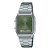 Relógio Casio Vintage Prata Fundo Verde Ana-Digital AQ-230A-3AMQYDF Original - Imagem 1