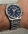Relógio Orient Solartech Masculino Aço Prata Fundo Azul Bracelete Integrado 42mm MBSS1503 D2SX - Imagem 3