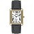 Relógio Orient GGSC1002 B3PX Retangular Dourado Safira Couro Preto - Imagem 1