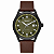 Relógio Orient Masculino SolarTech Preto Fundo Verde Couro Marrom MPSC1016 E2NX - Imagem 1