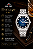 Relógio Orient Masculino Heritage Automático Safira 38,5mm Aço Azul YN6SS014 D1SX - Imagem 4