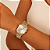 Relógio Seculus Feminino Bicolor Aço Quadrado Minimalista Prata e Dourado 3ATM 44284LPSVBS2 - Imagem 4