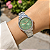 Relogio Orient Feminino Aco Prata Fundo Verde Detalhes Rose FBSS0157F2SX 33mm - Imagem 4