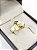 Aliança Reta com Friso Polida Solitário 5mm Ouro 18k. - Imagem 3