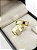 Aliança Reta com Borda Diamantada Solitário 6mm Ouro 18K - Imagem 3