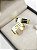 Aliança Reta com Friso Trio de Diamantes Cravados 6mm Ouro 18K - Imagem 2