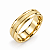 Aliança Reta com Friso Textura Borda Chanfrada 4mm Ouro 18K - Imagem 1