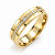 Aliança Reta com Friso Filete de Diamantes 6mm Ouro 18K - Imagem 1