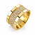 Aliança Reta com Friso Diamantes Cravados 10,0mm Ouro 18K - Imagem 1