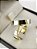 Aliança Reta Semi Anatômica com Filete Transversal de Diamantes 5,0mm Ouro 18K - Imagem 3
