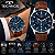 Relógio Technos Cronógrafo Masculino Couro Fundo Azul 44mm - Imagem 3