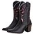 Bota Texana Feminina Botina em Couro Floter Preto Detalhe Bordado a laser ref 768 - Imagem 2
