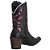 Bota Texana Feminina Botina em Couro Floter Preto Detalhe Bordado a laser ref 768 - Imagem 4