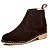 Bota Botina Vira Francesa Masculina Rodeio Couro Nobuk Marrom/Café Bico redondo Ref 197 - Imagem 5