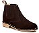 Bota Botina Vira Francesa Masculina Rodeio Couro Nobuk Marrom/Café Bico redondo Ref 197 - Imagem 1