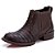 Bota Botina Texana Masculina Couro Tatu reto Café - Imagem 3