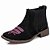 Bota Feminina Texana Bordado Rosa Bico Quadrado - Imagem 3