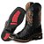 Bota Texana Escamada Preto Masculina Couro bico quadrado Rodeio Cano alto Ref 835 - Imagem 3